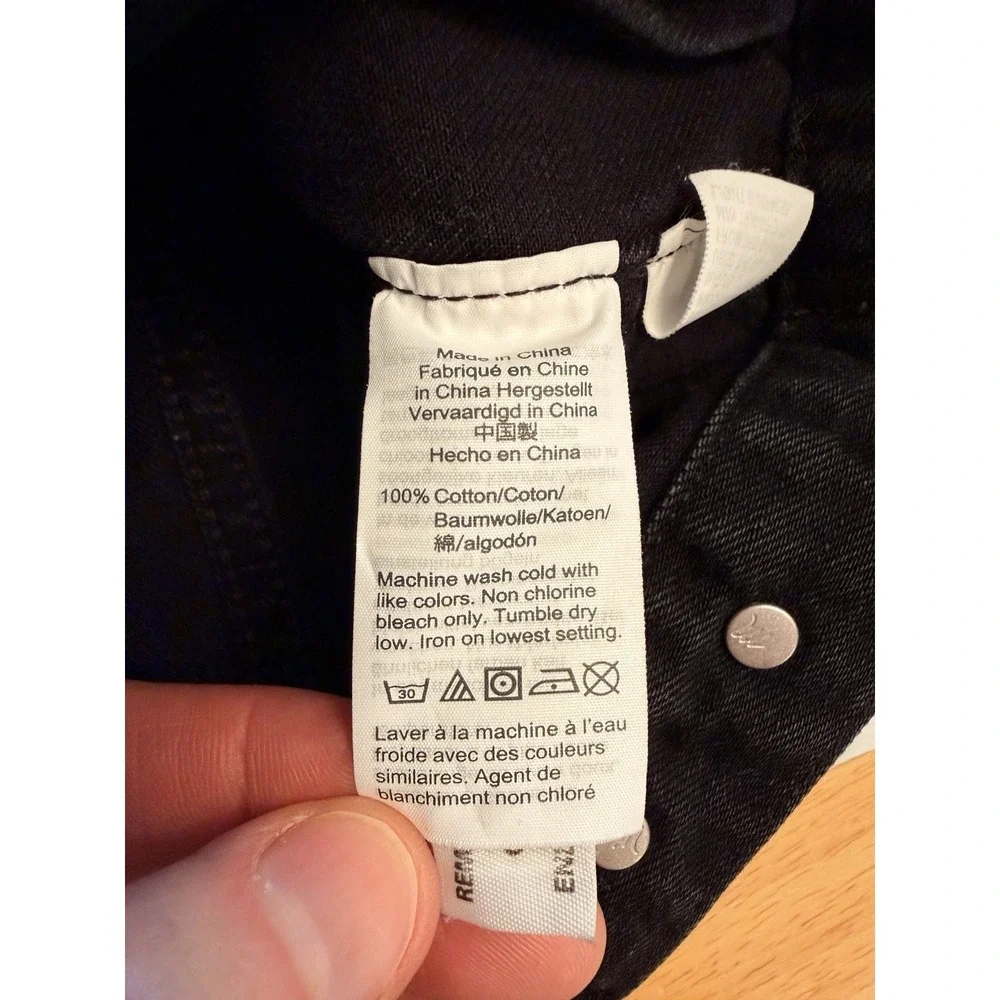 Madewell Size Small Boxy-Crop Denim Jean Jacket Lunar Wash Black Casual Fall 90s